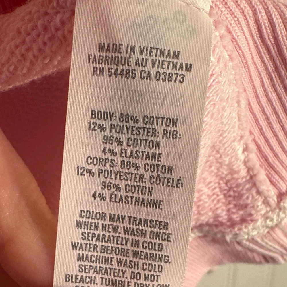 Aerie Seams Right Short Puff Sleeve Cropped Sweatshirt Light Pink Size XXL - Picture 6 of 10